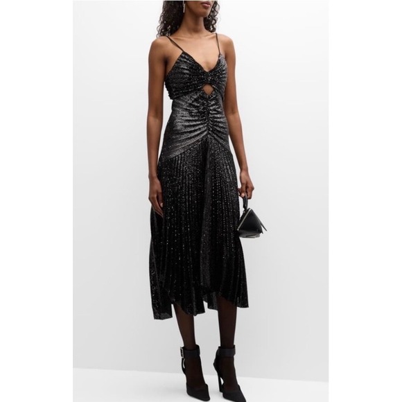 NWT A.L.C. Lou Sequined Keyhole Midi-Dress Black 
Sz 6 $795
$795 - Picture 10 of 17